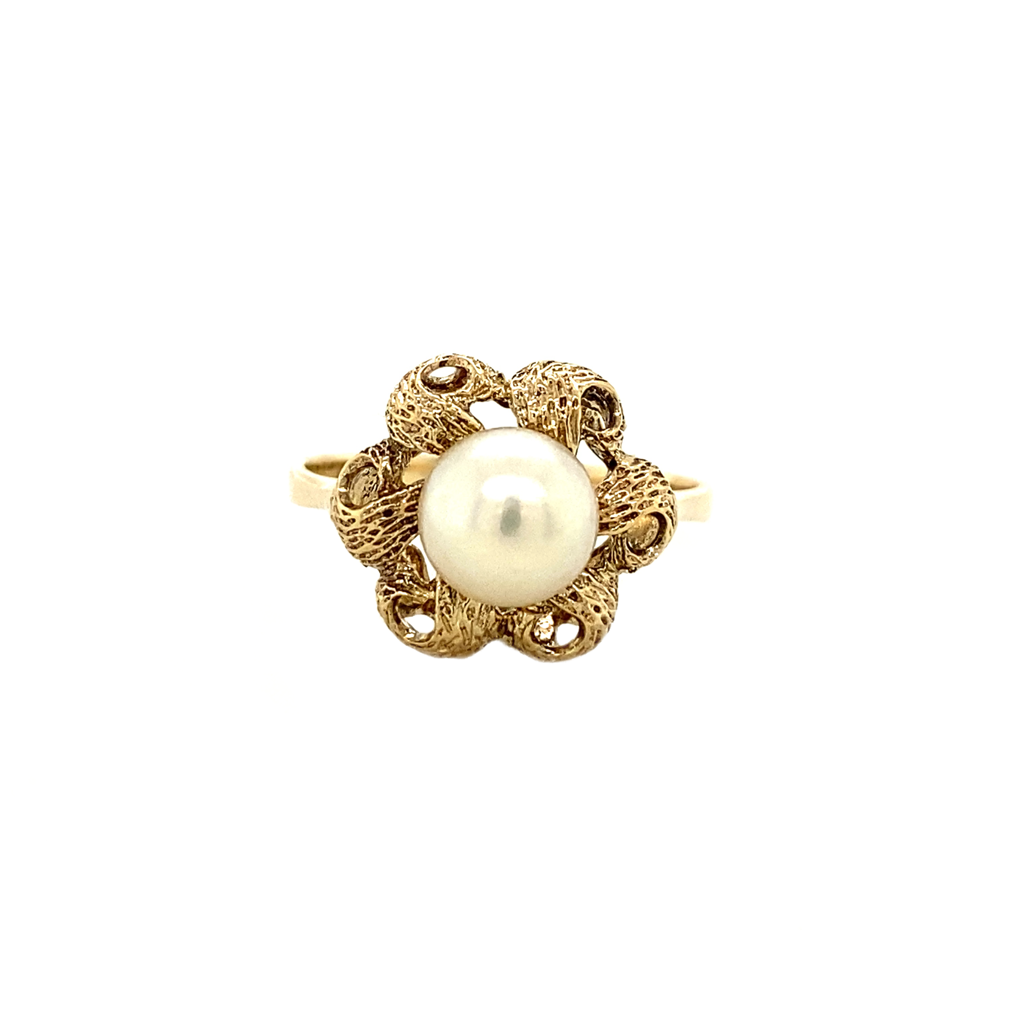 Vintage 14K Gold Ring with Pearl